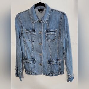 Distressed Vintage Worn Denim Jacket Cotton/Tencel By Statements Size M